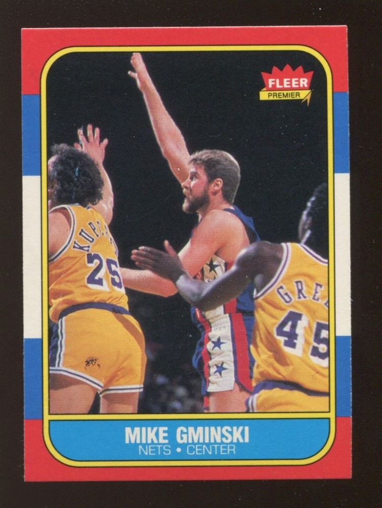 1986 Fleer #38 Mike Gminski Set Break