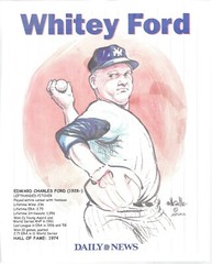 Whitey Ford 2004 Daily News 2 sided Photo 2004 Bill Gallo Cartoon + 9 Card Lot