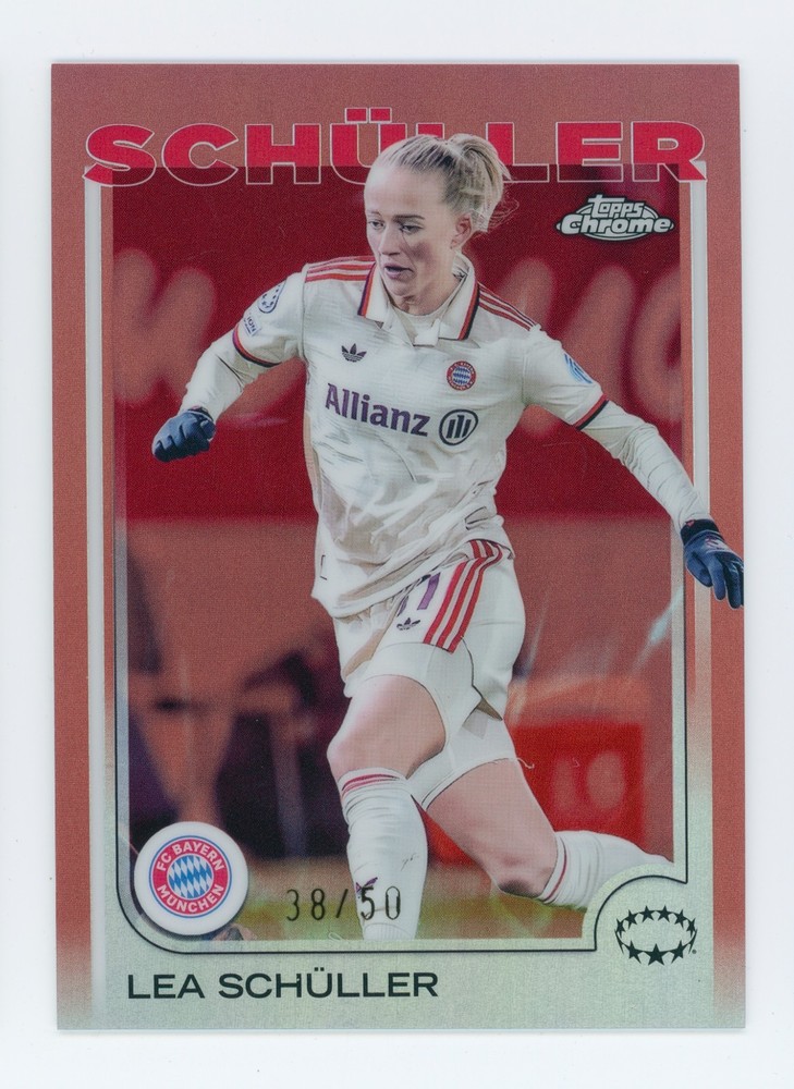 2024-25 Lea Schuller Topps Chrome Red Refractor FC Bayern Munich Card 38/50