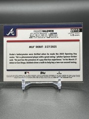 #US113 Drake Baldwin Rookie Debut Holiday Foil – 2025 Topps Update