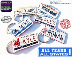 Personalized New York Yankees Keychain – Baseball Name Bag Tag- Custom Engraved