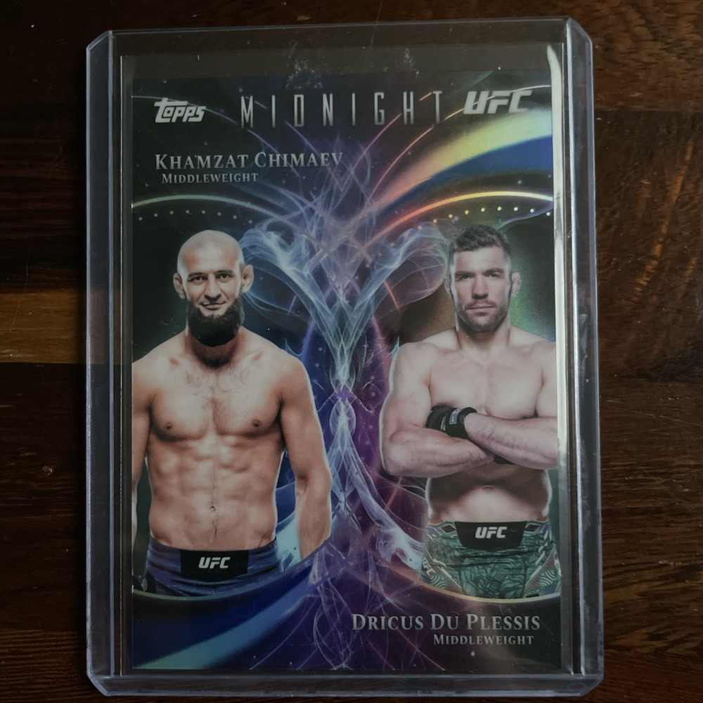 2026 Topps Midnight UFC #CC-8 Dricus Du Plessis Khamzat Chimaev Celestial Combos