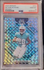 2023 Panini Mosaic De&rsquo;Von Achane Mosaic Prizm Rookie RC Devon Dolphins PSA 10