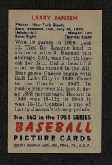1950 Bowman #66 Larry Jansen xxx New York Giants ~ EX/MT