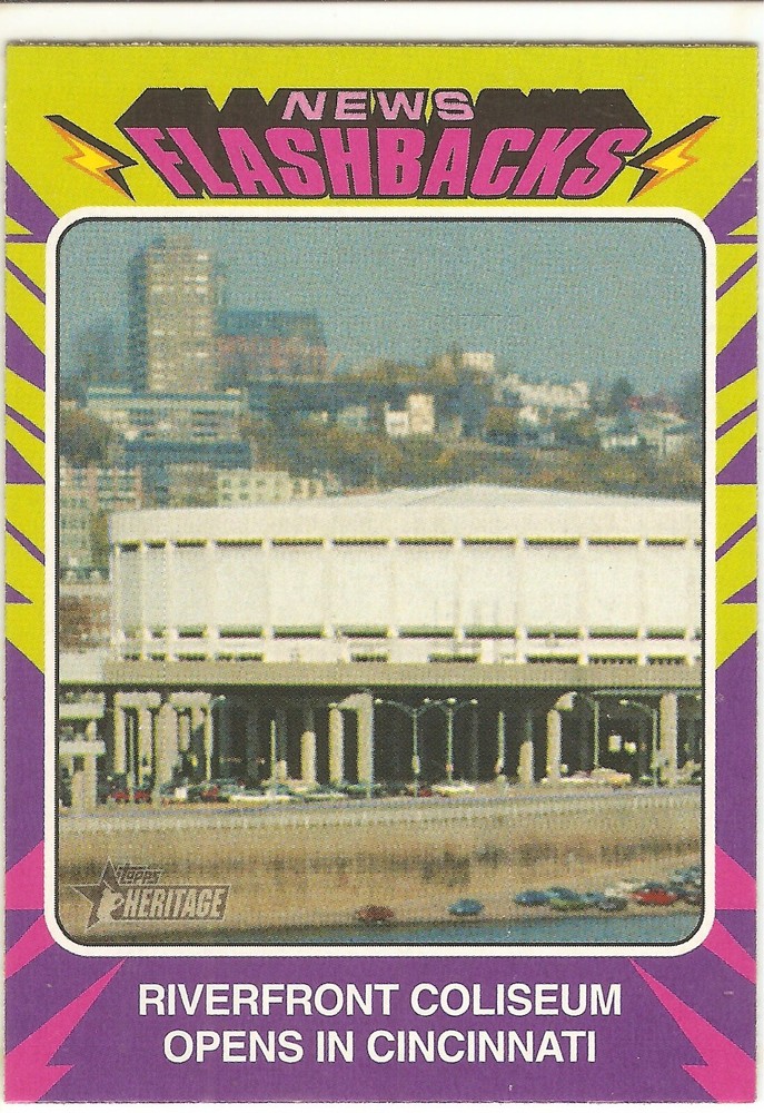 2024 TOPPS HERITAGE RIVERFRONT STADIUM NEWS FLASHBACKS CARD NF-13
