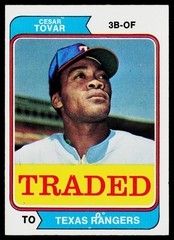 1974 Topps SET-BREAK #538T Cesar Tovar EX or Better, (HUCK&rsquo;S)