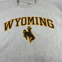 Wyoming Cowboys NCAA Crew Neck Sweatshirt Champion Reverse Weave Gray Mens XXL