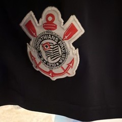 Corinthians Paulista Soccer Shorts Black w/ Embroidered Club Crest