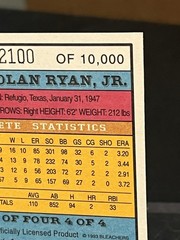 1993 Bleachers Nolan Ryan Texas Rangers 1989-1993 23kt 2100/10000