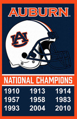Auburn Tigers 9 Time National Champions Poster 11 x 17 Inches War Eagle