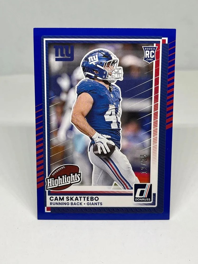 Cam Skattebo 2025 Donruss Rookies & Highlights Blue /25 Giants #DRH-84