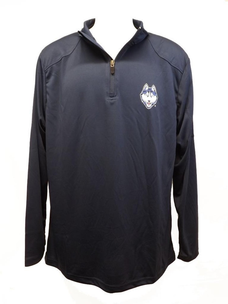 New UCONN Huskies Adult Mens Sizes M-L-XL-2XL Navy 1/4 Zip Jacket