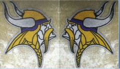Minnesota Vikings 3.75&Prime; Iron On Embroidered Sleeve Patch SET ~USA Seller
