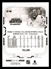 2025-26 O-Pee-Chee Yellow Border #216 Frederik Andersen Carolina Hurricanes