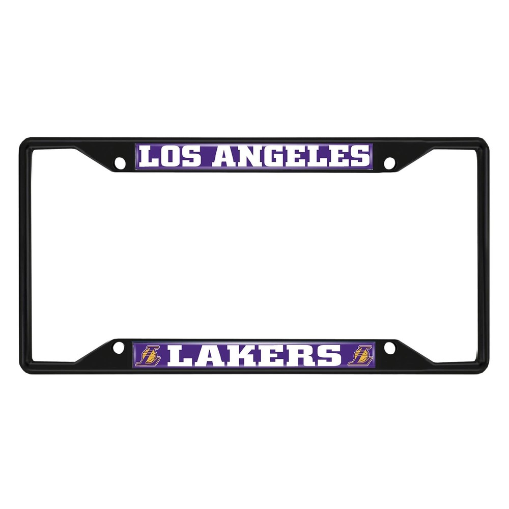 FANMATS 31333 Los Angeles Lakers Metal License Plate Frame Black Finish