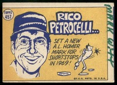 1970 Topps Rico Petrocelli (Ink On Back) Boston Red Sox #457
