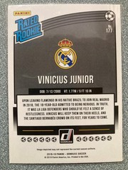 2018-19 PANINI DONTRUSS RATED ROOKIE (RC) VINICIUS JUNIOR #177 REAL MADRID CF