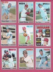 1970 Topps Baseball Cards #301-#543, VG to EX+ commons to complete your set