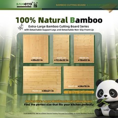 BAMOTTO CRAFTBAMBOO 30 x 21 in Extra 30&Prime;L x 21&Prime;W, Natural color of bamboo
