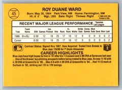 1987 Donruss Duane Ward Rated Rookie Toronto Blue Jays RC #45