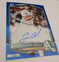 2025 Bowman Draft Jamie Arnold Auto Mojo Blue # 094/150.