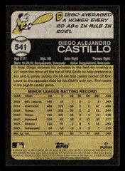 Diego Castillo 2022 Topps Heritage #541 Pittsburgh Pirates ROOKIE RC