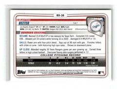 Clayton Beeter 2020 Bowman Draft 1st Edition 1st Paper #BD-30 Dodgers QTY