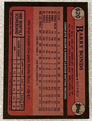 🔥1988 Topps⚾️Barry Bonds Baseball Card #620 Pirates “ERROR CARD”MT Condition