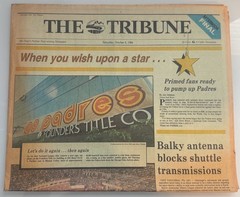 San Diego Tribune October 6 1984 Padres NLCS Cubs When You Wish Upon A Star Spac