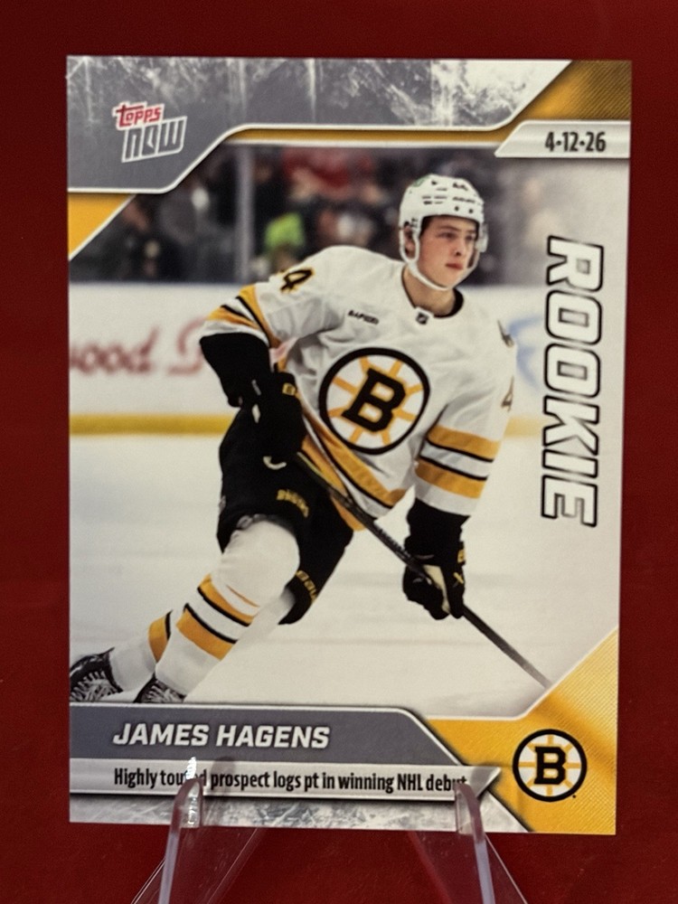 2025-26 NHL TOPPS NOW® Sticker #147 🏒 James Hagens RC 🐻 Bruins Prospect Debut