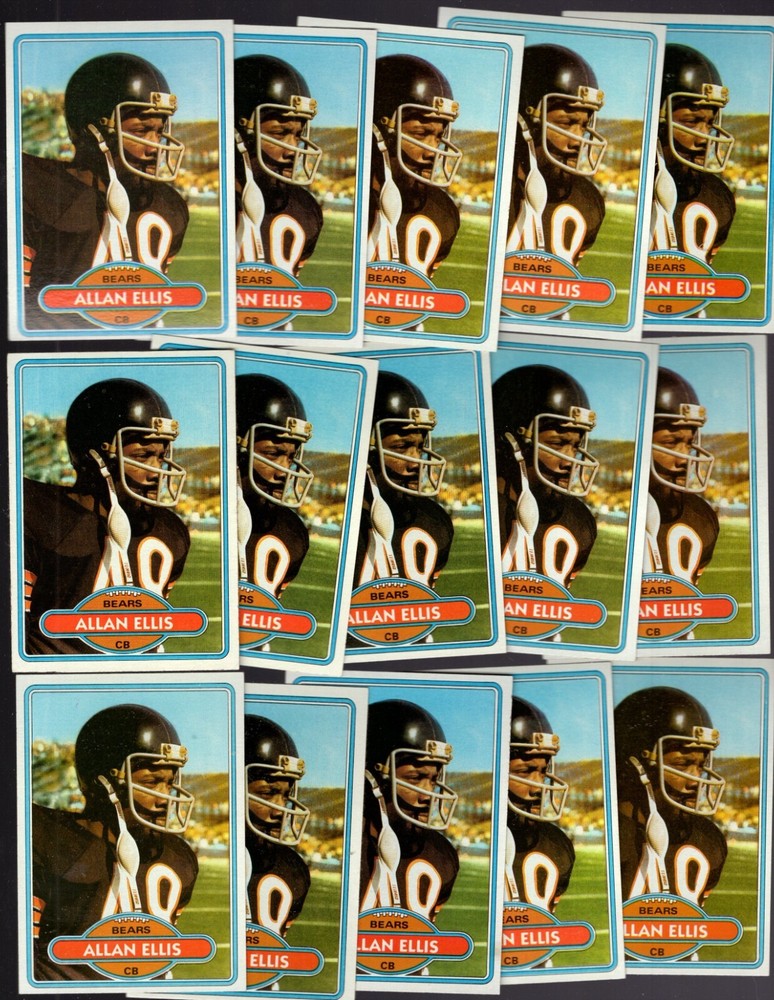 1980 Topps LOT of (15) #63 ALLAN ELLIS NM+ Chicago BEARS / UCLA