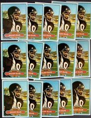 1980 Topps LOT of (15) #63 ALLAN ELLIS NM+ Chicago BEARS / UCLA