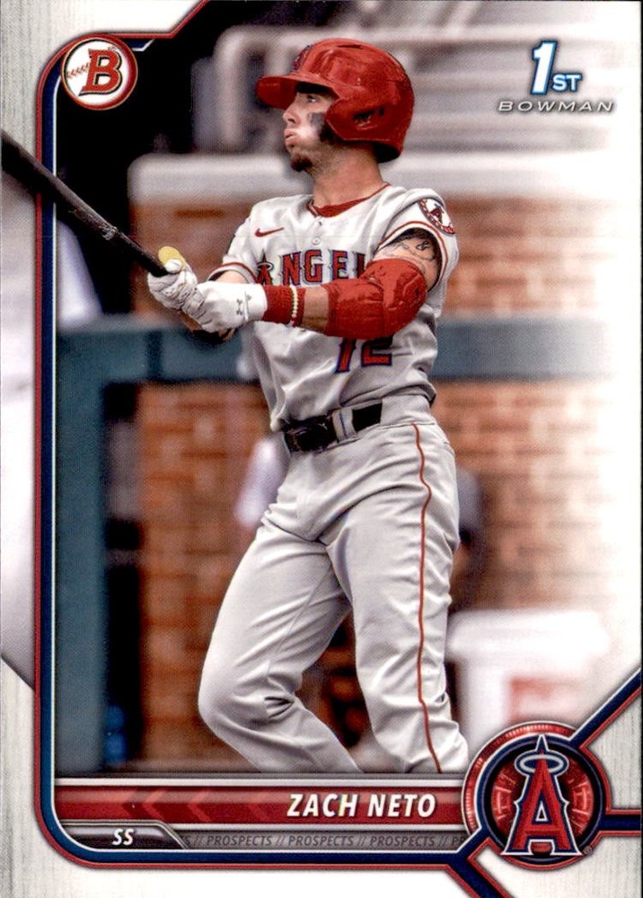 2022 Bowman Zach Neto 1st Bowman Los Angeles Angels #BD-18 5 Card Lot