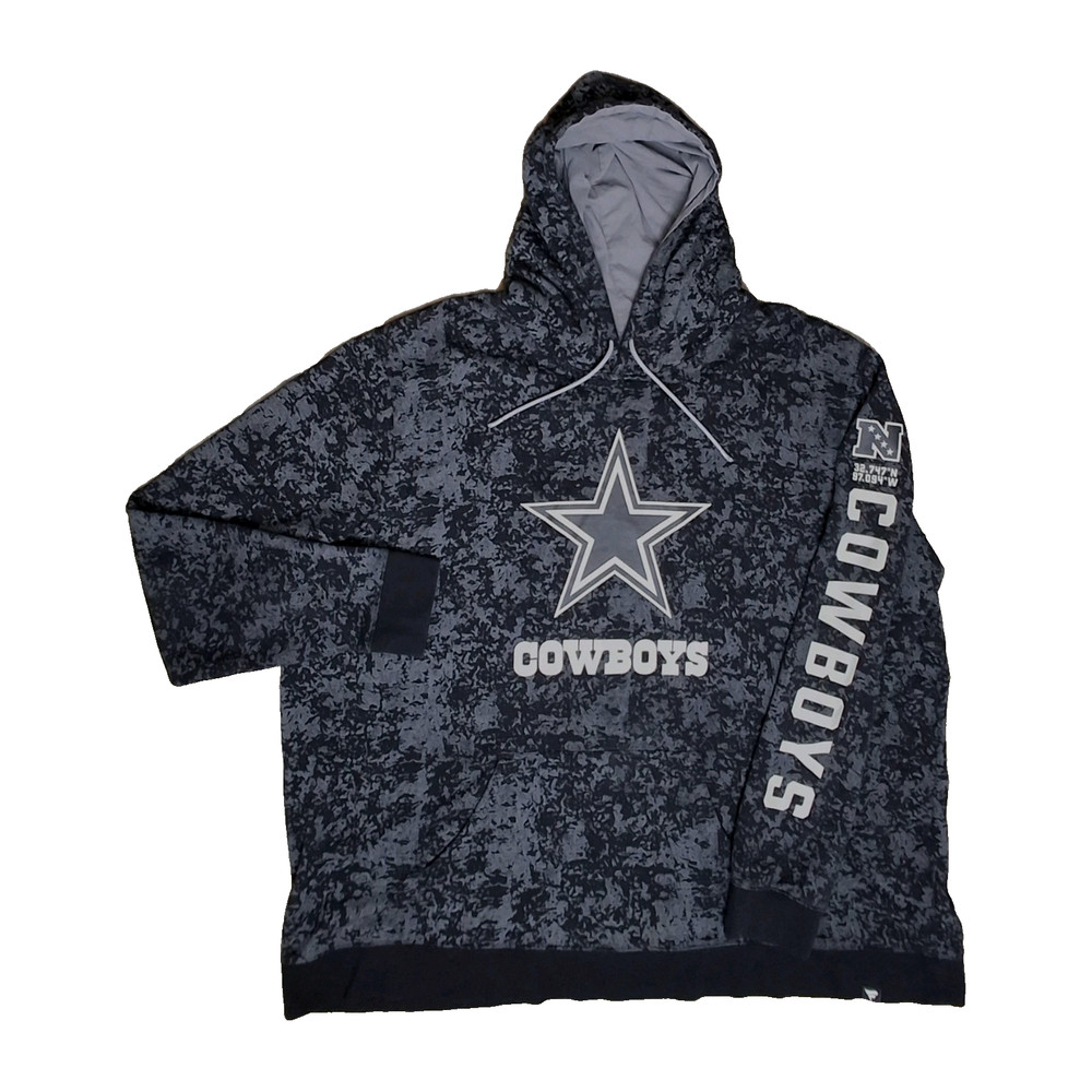 Size 5XL – DALLAS COWBOYS x FANATICS x NFL Mens Hoodie Camo Blackout *RARE* EUC