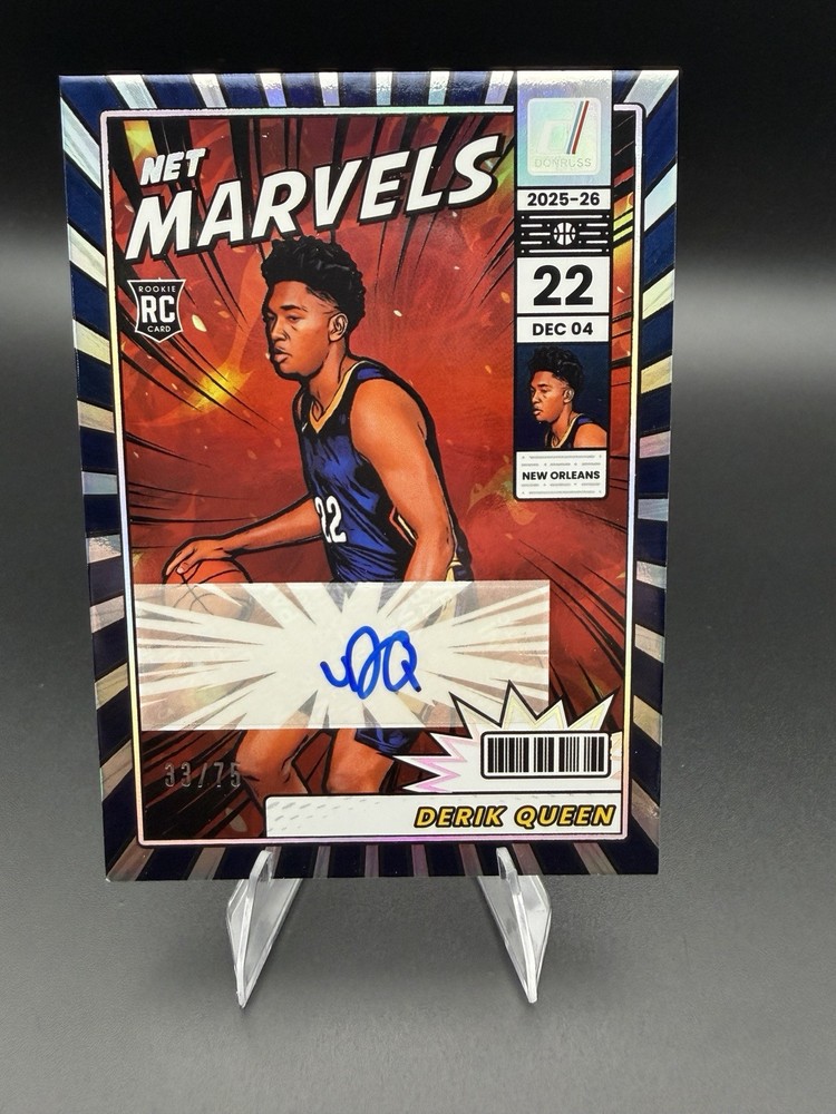 2025-26 Donruss Net Marvels Derik Queen #NMS-DKQ Auto /75 RC Pelicans