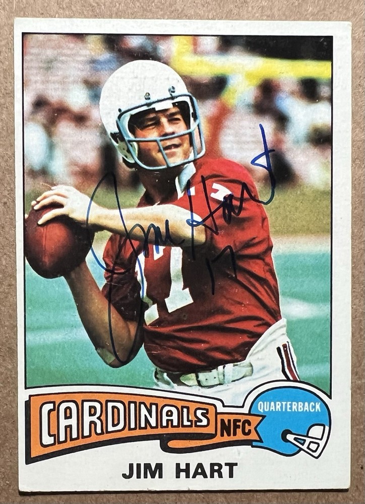 JIM HART AUTOGRAPHED 1975 TOPPS FOOTBALL CARD # 510 ST. LOUIS CARDINALS