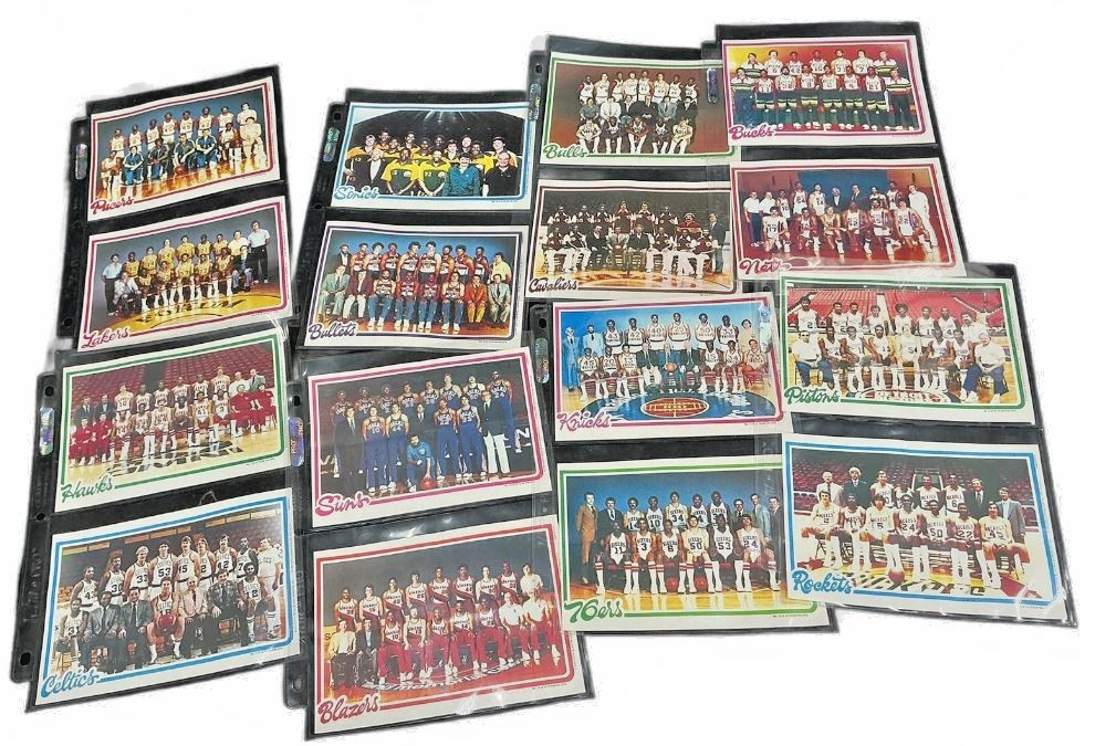 1980-81 Topps NBA Basketball 16 Team Mini-Poster Complete Set Bird Magic Dr J