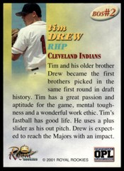 2001 Royal Rookies Throwbacks #BOS2 Tim Drew Boys of Summer Autographs #/2950