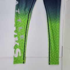 Seahawks Leggings Seattle Womens XS Green Blue Spellout NFL Football Sports