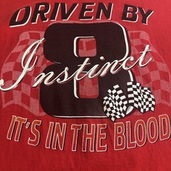 Driven By Instinct Racing Graphic T Shirt Red XL Fruit Of The Loom Lofteez
