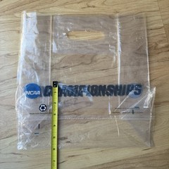 NCAA FINAL FOUR MARCH MADNESS CHAMPIONSHIP CLEAR SHOPPING BAG REUSABLE 12x12x6”