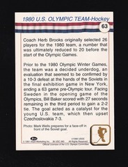 1991 Impel US Olympic Hall of Fame 1980 Ice Hockey Team #63 USA