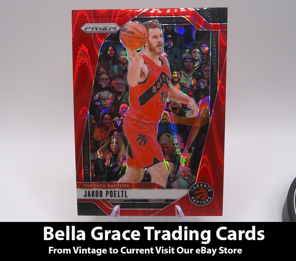 2024-25 Panini Prizm #198 Jakob Poeltl Toronto Raptors Prizms Red Seismic /299