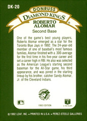 1993 leaf donruss diamond kings Roberto Alomar DK-20