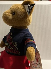 MLB Cardinals Cheer Leader Bear 16” Point 4.0 With Stand Official Merchandise