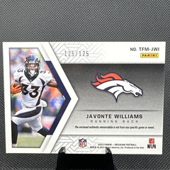 2022 Panini Obsidian – Trifecta Material Javonte Williams TFM-JWI /125 1/1 Color