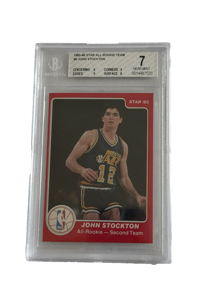1985-86 Star All-Rookie Team – John Stockton #8 BGS 7 NEAR MINT