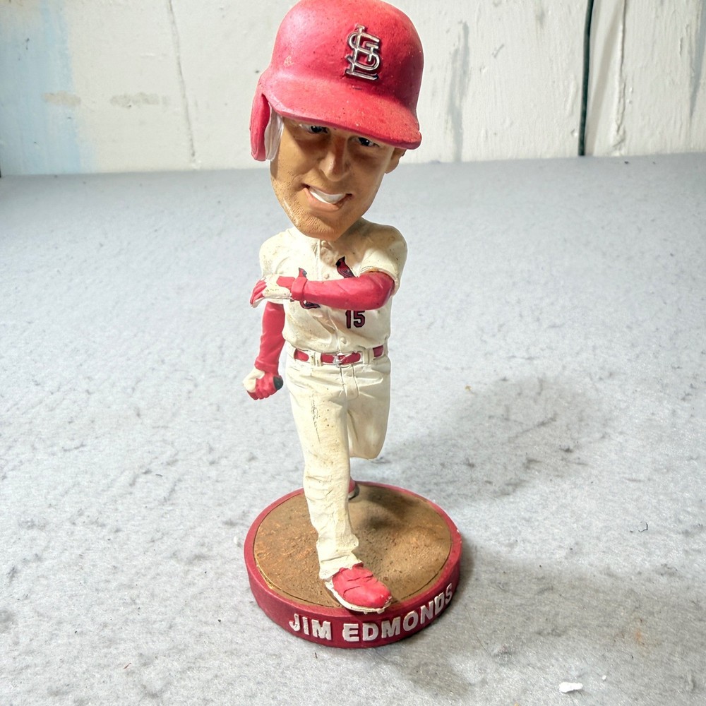 Kloanz Jim Edmonds Bobblehead Cardinals OS White Good Missing Bat & Box