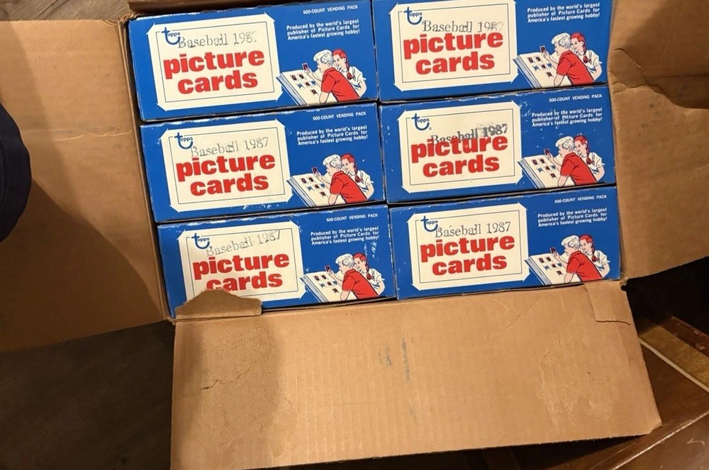 (2) Boxes of 1987 Topps Baseball Factory 500-Count Picture Cards / Vending Pack