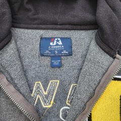 Iowa Hawkeyes Full Zip Sweatshirt Dark Gray/Black Size SM Letterman Style Logo